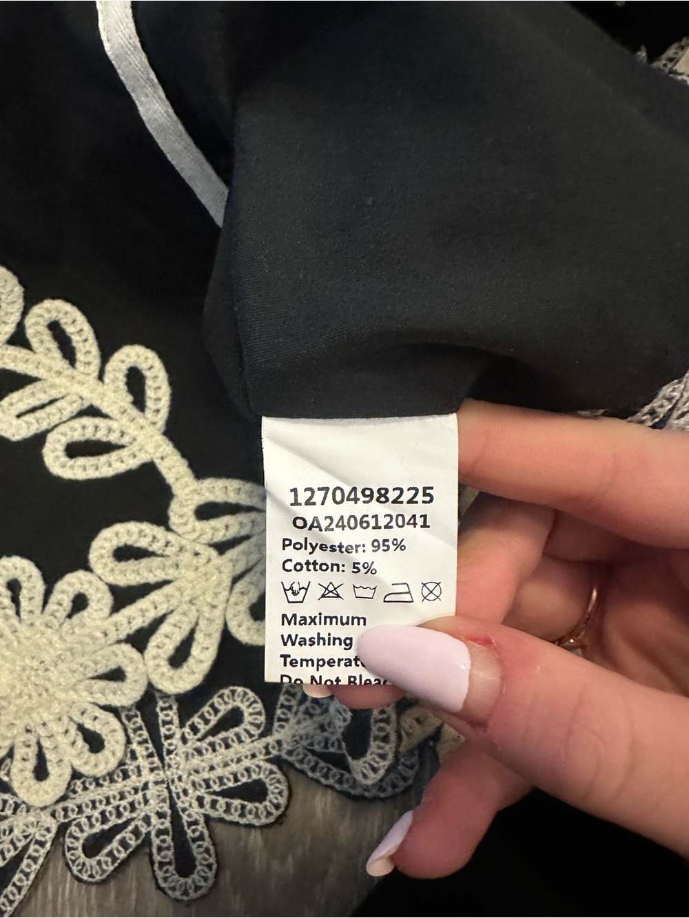Commense Black and Cream Embroidered Cropped Jumpsuit - Picture 7 of 8